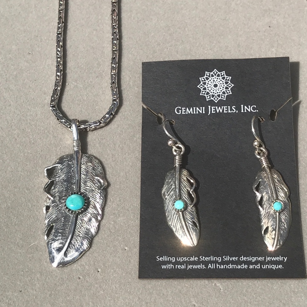 NEW Sterling Silver & Turquoise Jewelry Set